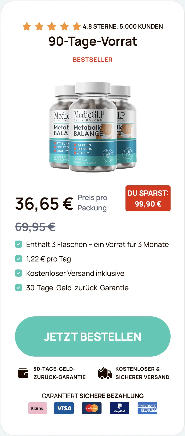 MedicGLP drei Flaschen bestellen